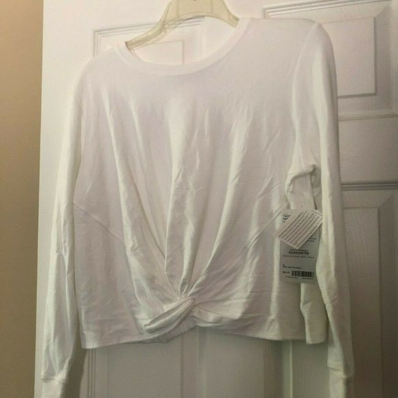 Athleta White Fast Twist Front Long Sleeve Large - Picture 2 of 4